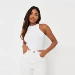 Missguided Longline Extreme Racer Vest - White