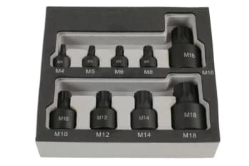 Laser Tools 6725 Spline Socket Bit Set - Low Profile