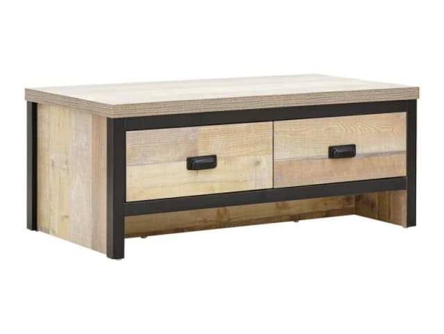 GFW Boston Oak Wooden 2 Drawer Coffee Table