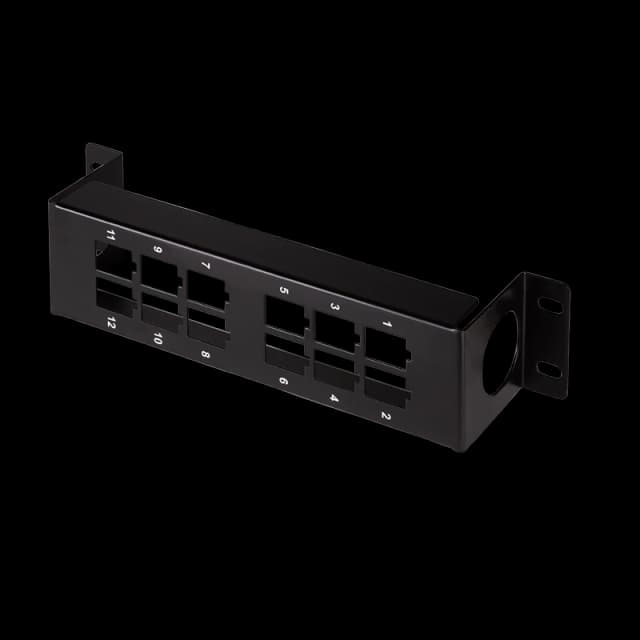 LogiLink Keystone bracket for wall or 10-inch mounting. 12 ports. blac