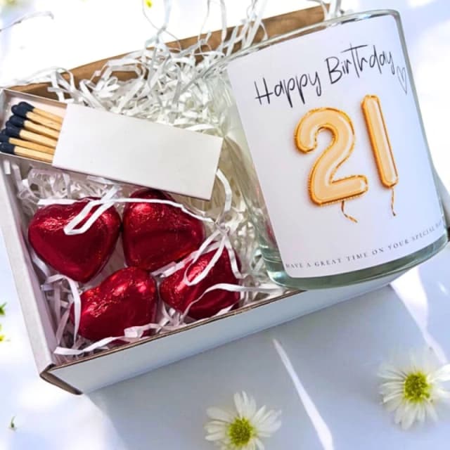 Aye Do Gifts 21st Birthday Gold Balloons Candle Gift Set Birthday Gift for Daughter