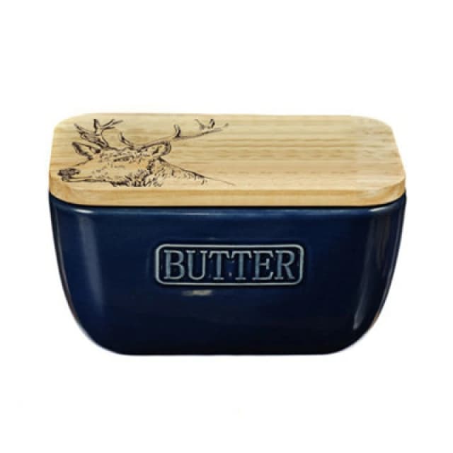 Selbrae House Blue Butter Dish - Stag Dark Blue unisex