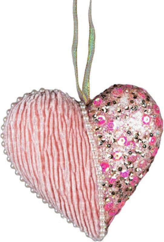 Shatchi 12cm Heart Baby Pink - Christmas Hanging Decoration Pink