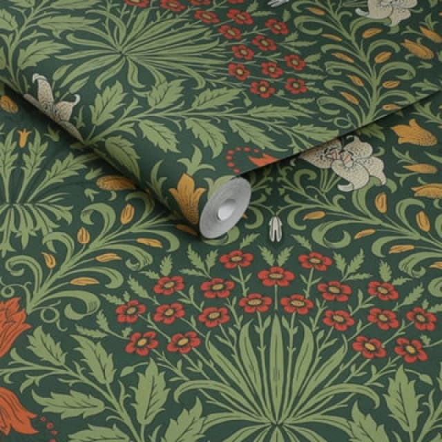 William Morris At Home Garden Moss Green Wallpaper