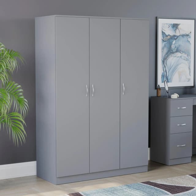 Lassic Vida Designs Riano 3 Door Wardrobe Grey unisex 3 Door