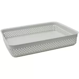 JVL - Droplette Design Plastic Storage Tray, 4.7L, 7 x 35 x 26cm Approx, Grey