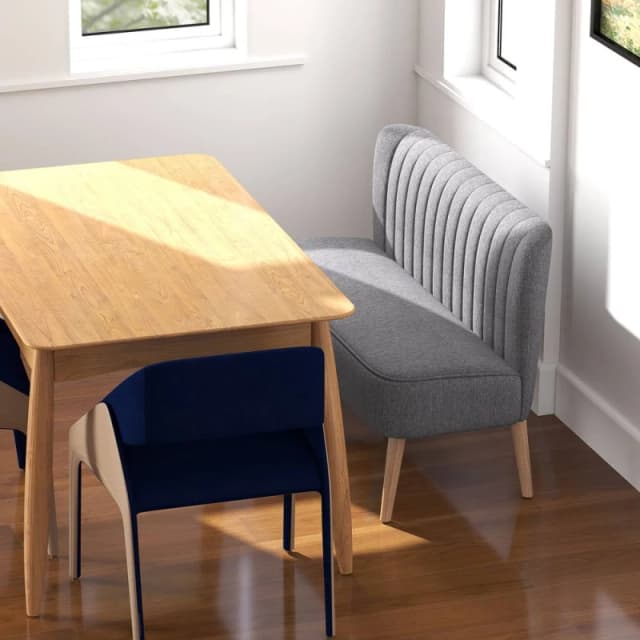 HOMCOM 46" Loveseat Sofa 2 Seater Sofa with Padded Seat, Grey Grey Unisex 2 Seater