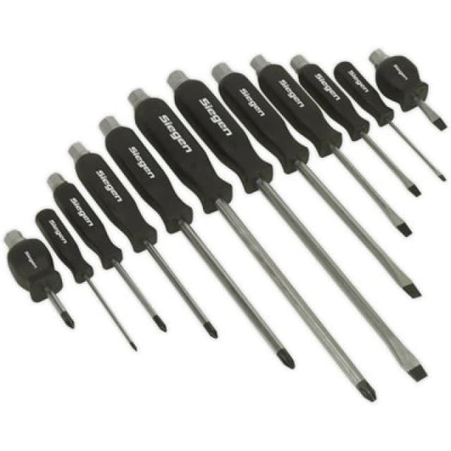 Loops 12 PACK Hammer Through Screwdriver Set - Hardened Steel Hammer Strike Chisel Cap Metallics