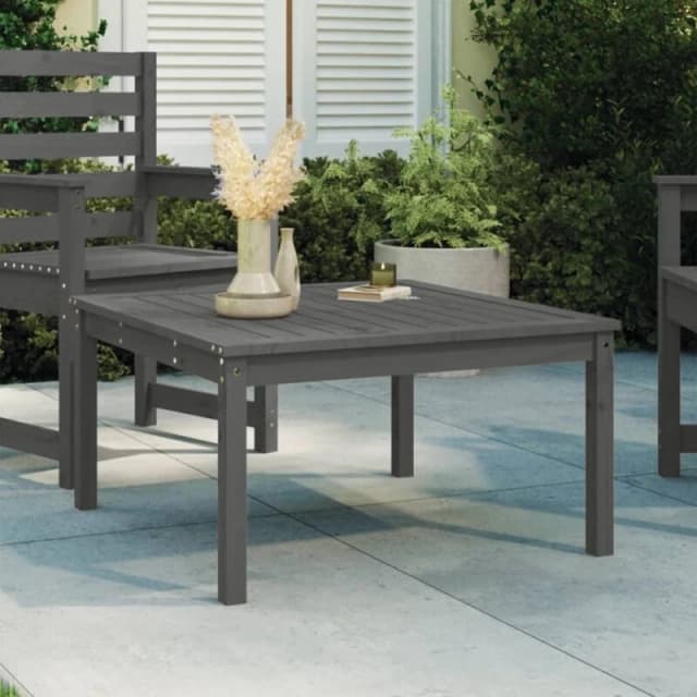 VIDAXL Garden Table Grey 82.5x82.5x45cm Solid Wood Pine Vidaxl 8720845692285
