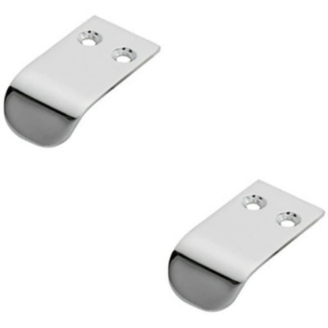 Loops 2x Semi Concealed Cabinet Finger Pull Handle 12mm Fixing Centres Polished Chrome Multi unisex