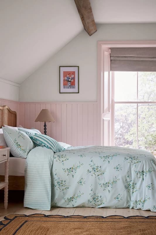 Helena Springfield 'Blossom Print' Cotton Duvet Cover Set in Aqua Size: Super King Aqua Unisex Super King