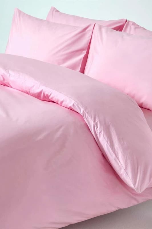 Homescapes Pink Egyptian Cotton Duvet Cover With Pillowcases 200 Tc, Double
