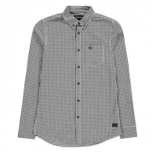 Firetrap Long Sleeve Gingham Shirt Mens - Navy/White