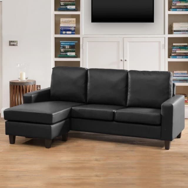 Artemis Home Modena Reversible Corner Sofa in Black Unisex
