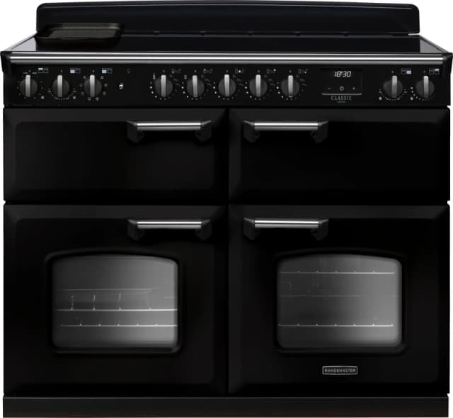 Rangemaster CLDLB110EIPGBL/CM1 Classic Deluxe BC 110cm Induction Range Cooker Chrome Trim 14925 - BLACK CLDLB110EIPGBL/CM1