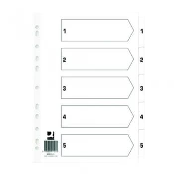 Q Connect Index 1-5 Board Reinforced White Pack of 50 KF01527Q