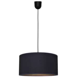 Abba Cylindrical Pendant Ceiling Light Dark Blue, Gold, Black 40cm