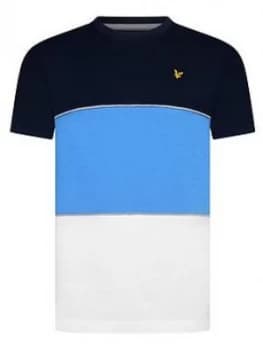 Lyle & Scott Boys Wide Multi Stripe T-Shirt - Blue
