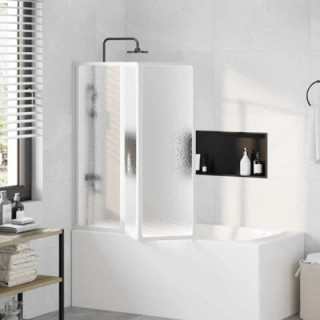 Vidaxl Shower Bath Screen Wall 141 X 132cm 3 Panels Foldable