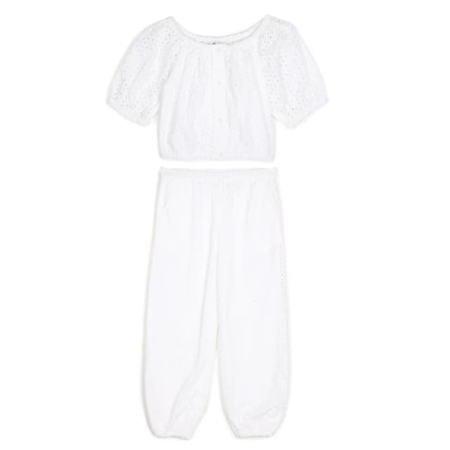 Be You Embroidered Two Piece Set Childrens - White White 6 - 7 Years