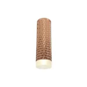 1 Light 20cm Surface Mounted Ceiling GU10, Rose Gold, Acrylic Ring - Luminosa Lighting