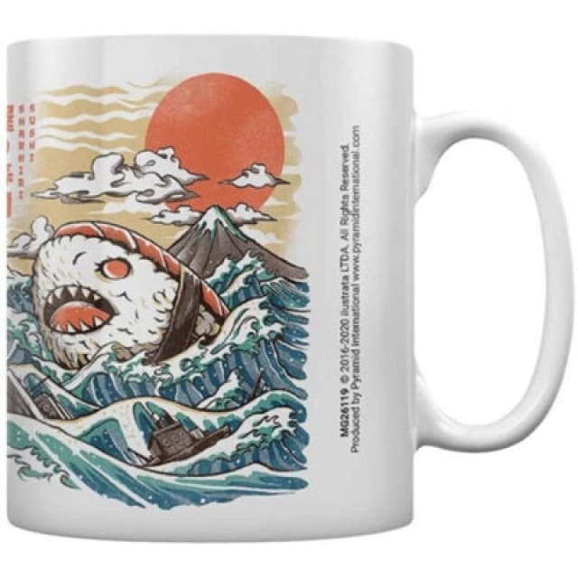 Ilustrata Ilustrata Sharkiri Sushi Mug in White White One Size Unisex 5059958491953