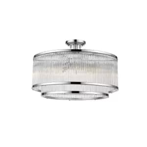 Sergio Cylindrical Ceiling Light, Chrome, Glass, 6x E14