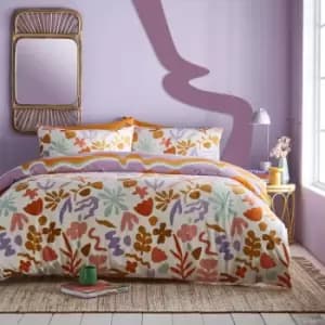 Amelie Printed Abstract Floral Duvet Cover Set Multicolour, Multicolour / Double