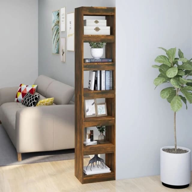 VIDAXL Book Cabinet/Room Divider Smoked Oak 40x30x198cm Vidaxl 8720286844274