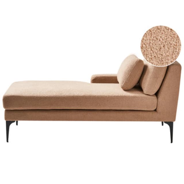 Beliani Right-Hand Chaise Lounge Ewron Boucle Sand Beige