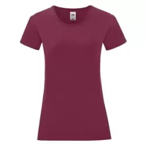 Fruit of the Loom Womens/Ladies Iconic T-Shirt (XL) (Burgundy)
