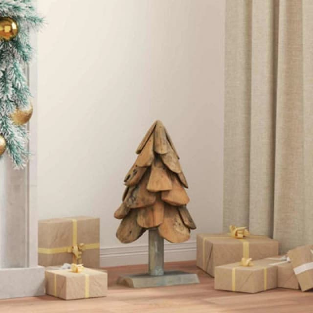 Vidaxl Christmas Tree With Stand Brown 60 Cm Solid Teak Wood