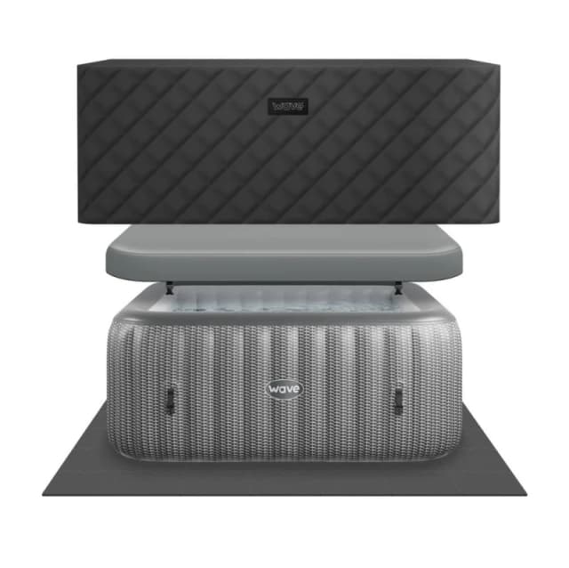 Wave Spas Wave Pacific Energy-Efficient Hot Tub Bundle 6 Person in Mid Grey Mid Grey Unisex 6 Person