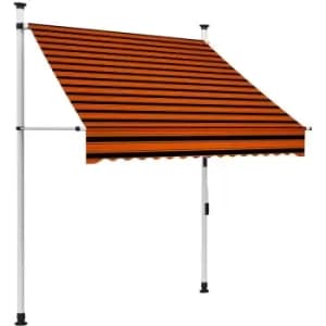 Manual Retractable Awning 150cm Orange and Brown Vidaxl Multicolour