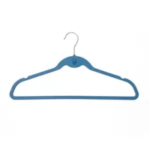 JVL Teal Plastic Space Saving Coat Hangers - Pack of 100