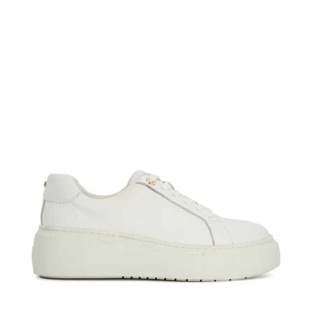 Dune London Estrids Lace Up Branded Chunky Cupsole Trainers White female UK 3