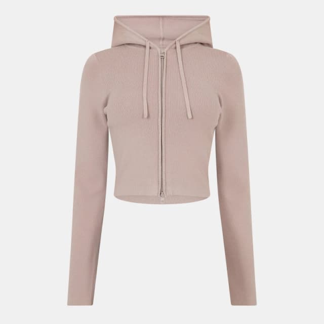 Jack Wills Knitted Zip Hoodie Women Taupe female 8 (XS)
