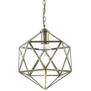 Ideal Lux Deca - 1 Light Ceiling Pendant Burnished Finish, E27