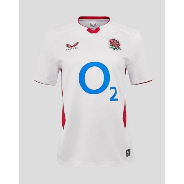 Castore England Rugby Home Shirt 2025 Womens White/Red female 10 (S)