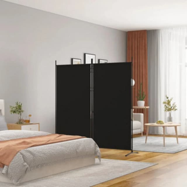 Vidaxl 2-Panel Room Divider Black 175X180 Cm Fabric Room Dividers