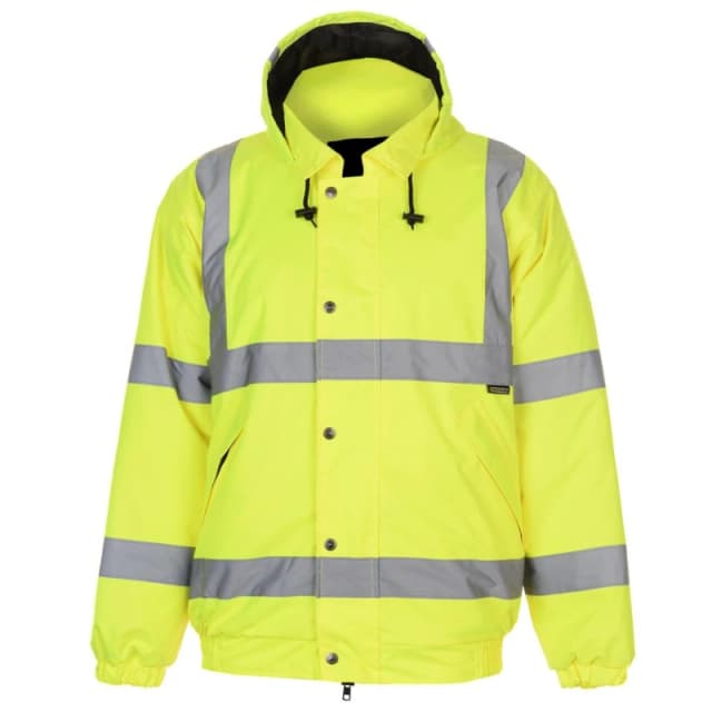 Dunlop Mens Waterproof Reflective Long Sleeve Hi-Vis Jacket Yellow male XXS