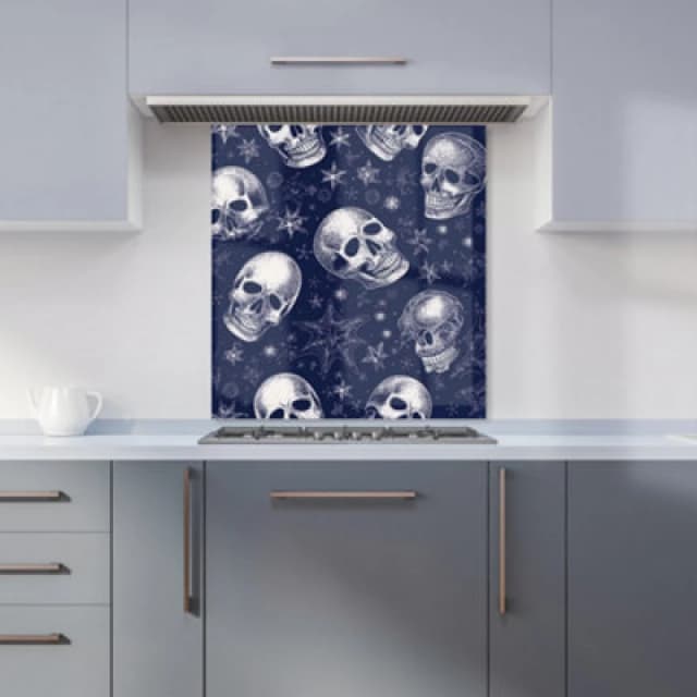 Warren Reed Designer Evening Skulls And Stars Kitchen Splashback