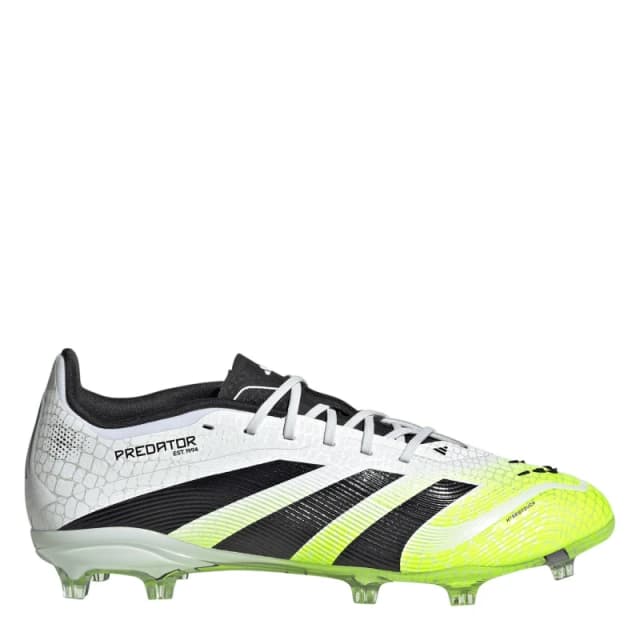 adidas Predator Elite Childrens Firm Ground Football Boots White/Blk/Lemon male C10 (28)