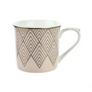 Fine Bone China Mug with Diamond Detail Pink and Gold