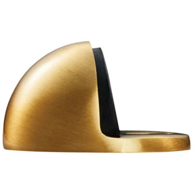 Loops Floor mounted Oval Doorstop 44 x 22mm Satin Brass Half Moon Stopper Metallics