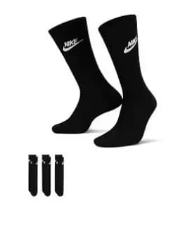 Nike Nsw Everyday Essential Crew Sock, Black/White, size: XL, Unisex, Socks, DX5025-010