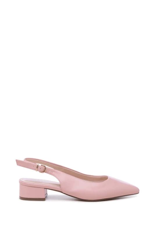 Paradox London Womens 'Fiorenza' Wide Fit Low Block Heel Sling Backs in Light Pink Size: 8E Light Pink Female 8E