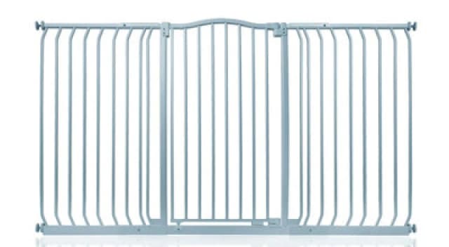 Safetots Extra Tall Curved Top Safety Gate, 161Cm - 170Cm, Matt Grey, Extra Tall 100Cm In Height, Pressure Fit Stair Gate