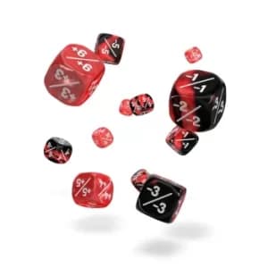 Oakie Doakie Dice D6 Gemidice Positive & Negative (Red)