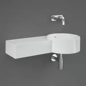 Rak Ceramics - rak Petit Wall Hung Basin Round Left Ledge 765mm Wide - 0 Tap Hole